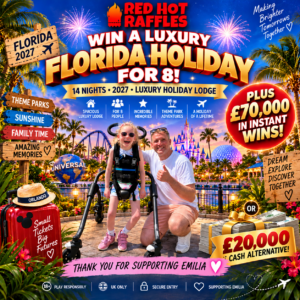 Disney World Florida package hol for 8 people August 2027! luxury park lodge for 14 nights! Disney and Universal park tix included! - &pound;70,000 instant wins inc disney hols! or take &pound;20,000 cash alt! #2