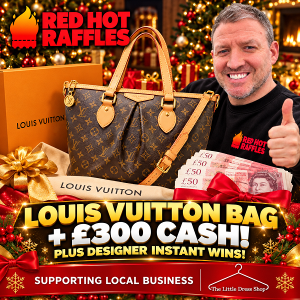 Pre-loved Louis Vuitton Palermo PM Monogram Handbag and £300 cash – £3000 in instant wins inc luxury goods!
